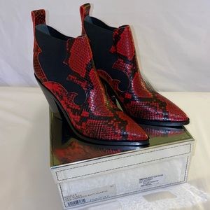 Sigerson Morrison Kaleb western boot red snake NIB